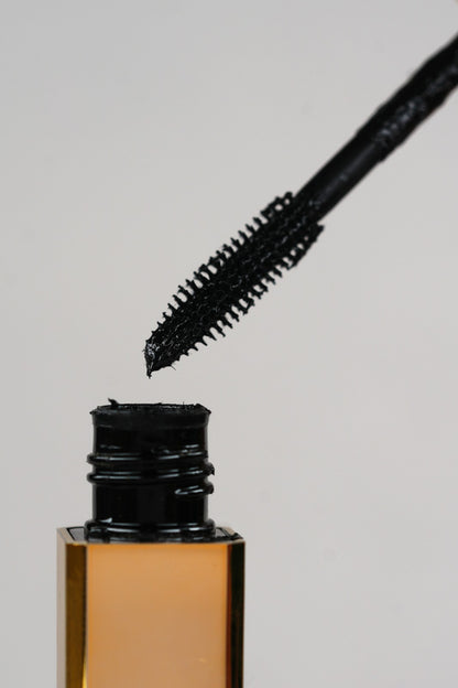 Close-up of curled lashes wearing Lash Amplifier mascara